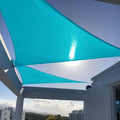 SUNNY GUARD Custom Size 19'x22'x29.1' Triangle Turquoise Blue UV Block Sunshade by SUNNYGUARD