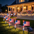 8 Pack Solar American Flag Pathway Lights-4th of July Outdoor Decor American Flag Lights, Patriotic Pathway Lights for 250th Anniversary Celebration Independence Yard Garden Day Decor (8 PCS)