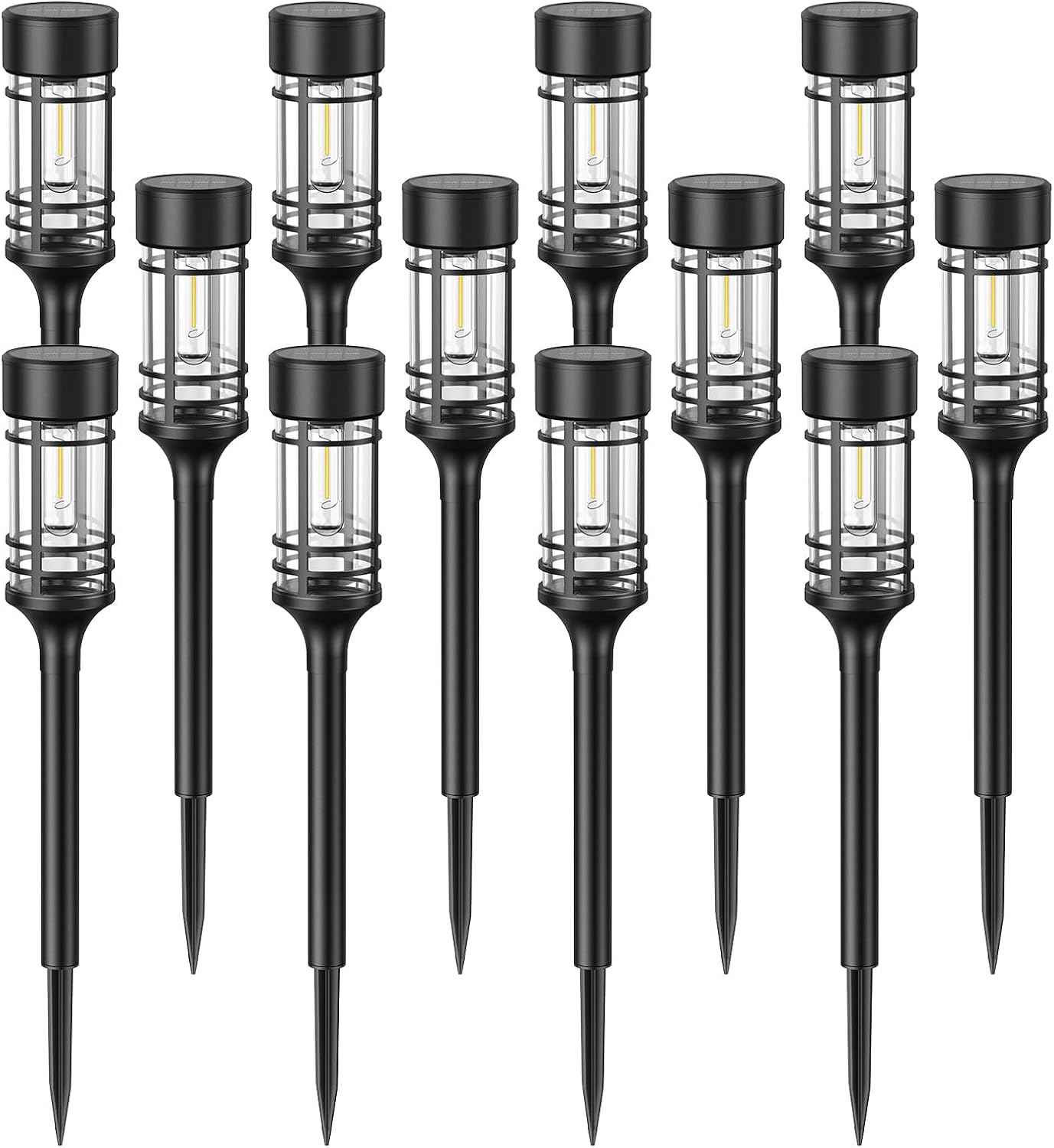 LETMY 12 Pack Solar Pathway Lights Outdoor, Solar Lights Outdoor Waterproof IP65, Bright Solar Garden Lights Outdoor, Auto On/Off Outdoor Solar Lights for Yard Walkway Driveway Landscape Garden Decor