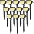 WENATY Solar Spot Lights Outdoor Waterproof Spotlights 12 Pack Warm White | 46LED, 3 Mode, Auto On/Off Landscape Spotlights Solar Powered Flood Lights for Outside Pathway Yard Garden House Walkway Tree