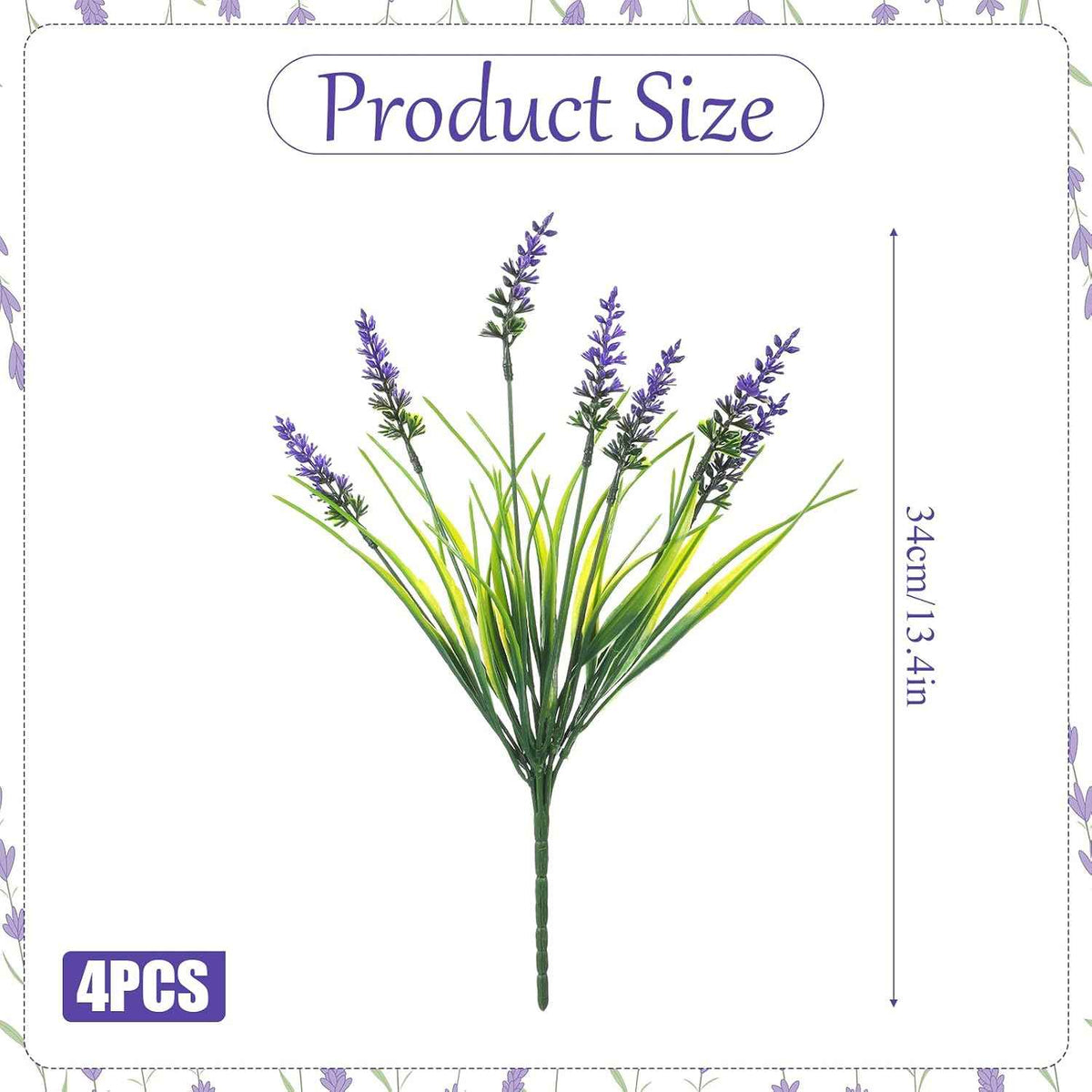 4 Bundles Fake Monkey Grass, 13.5inch UV Resistant Lavender, Faux Monkey Grass Greenery Stems, Artificial Lavender Flower for Pot Planter Filler Patio Garden Porch Decor, Purple Green