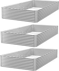 3 Pack Raised Beds for Gardening, Corrugated Galvanized Steel Raised Garden Bed by OZMSHF