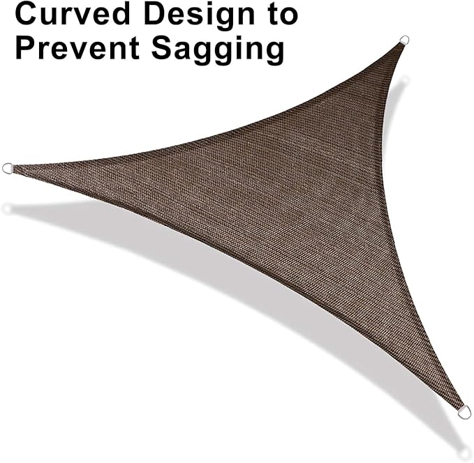 LOVE STORY Custom Size 5'x6'x7.8' Brown Sun Shade Sail Right Triangle Sunshade - Image 6