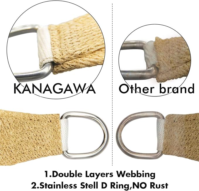 KANAGAWA 10'X20' Sand Custom Size Sun Shade Sail Rectangle UV Block Canopy Cover - Image 5