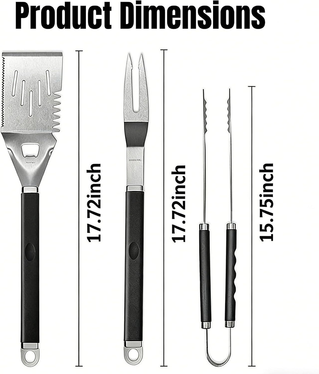 18-Piece BBQ Grill Tools Set, Heavy Duty Stainless Steel Grilling & BBQ Accessories, for Dad, for Mom, Birthday Gifts for Men, Outdoor Grill Kit with Storage Box