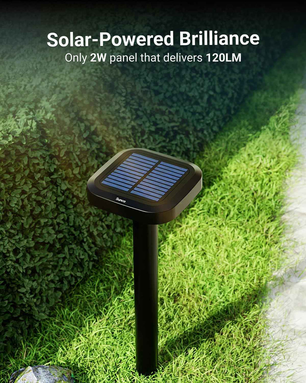 Sunco 6 Pack Square Solar Pathway Lights Outdoor, 2CCT, 2W, Dimmable | Selectable CCT 2700K/4000K, Bright 120LM, Outdoor Patio, Backyard, Garden Landscape Lighting, Home and Accent Lights, 3.7V