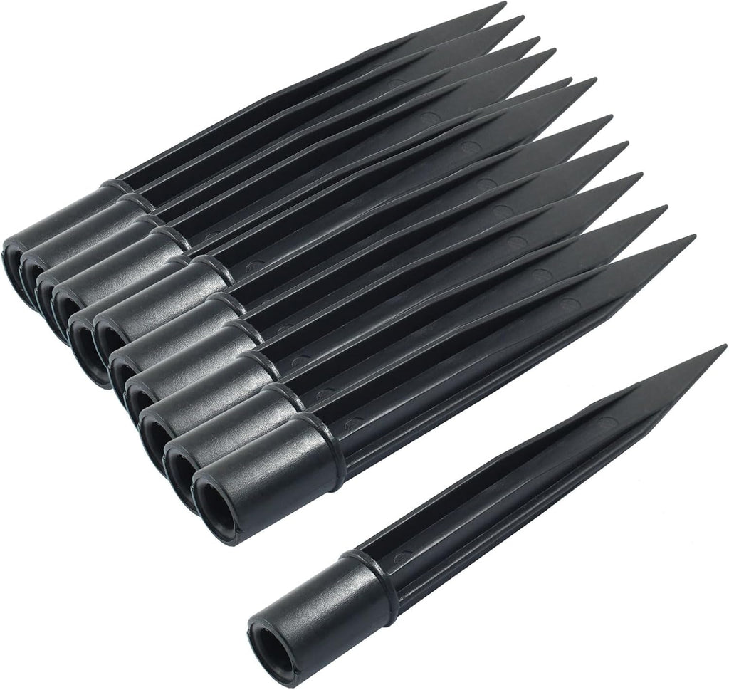 12Pcs Solar Lights Spikes, 8.25 Inch Torch Stake | Plastic Lights Replacement Stakes, For Garden Lights Landscape Yard Pathway Patio Lamps Pole, Inside Diameter 0.85 Inches