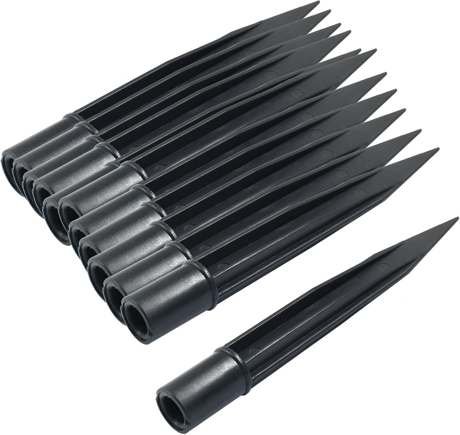 12Pcs Solar Lights Spikes, 8.25 Inch Torch Stake | Plastic Lights Replacement Stakes, For Garden Lights Landscape Yard Pathway Patio Lamps Pole, Inside Diameter 0.85 Inches
