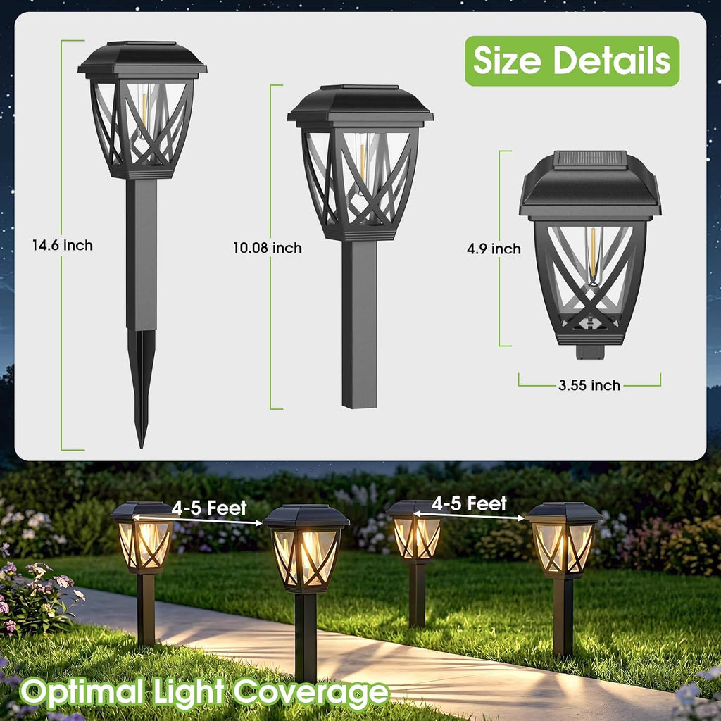 Greluna Solar Pathway Lights Outdoor 10 Pack, Warm White 3000K Solar Lights | Auto On/Off Waterproof Energy Saving LED Landscape Lights for Garden Yard, Walkway, Driveway Decor