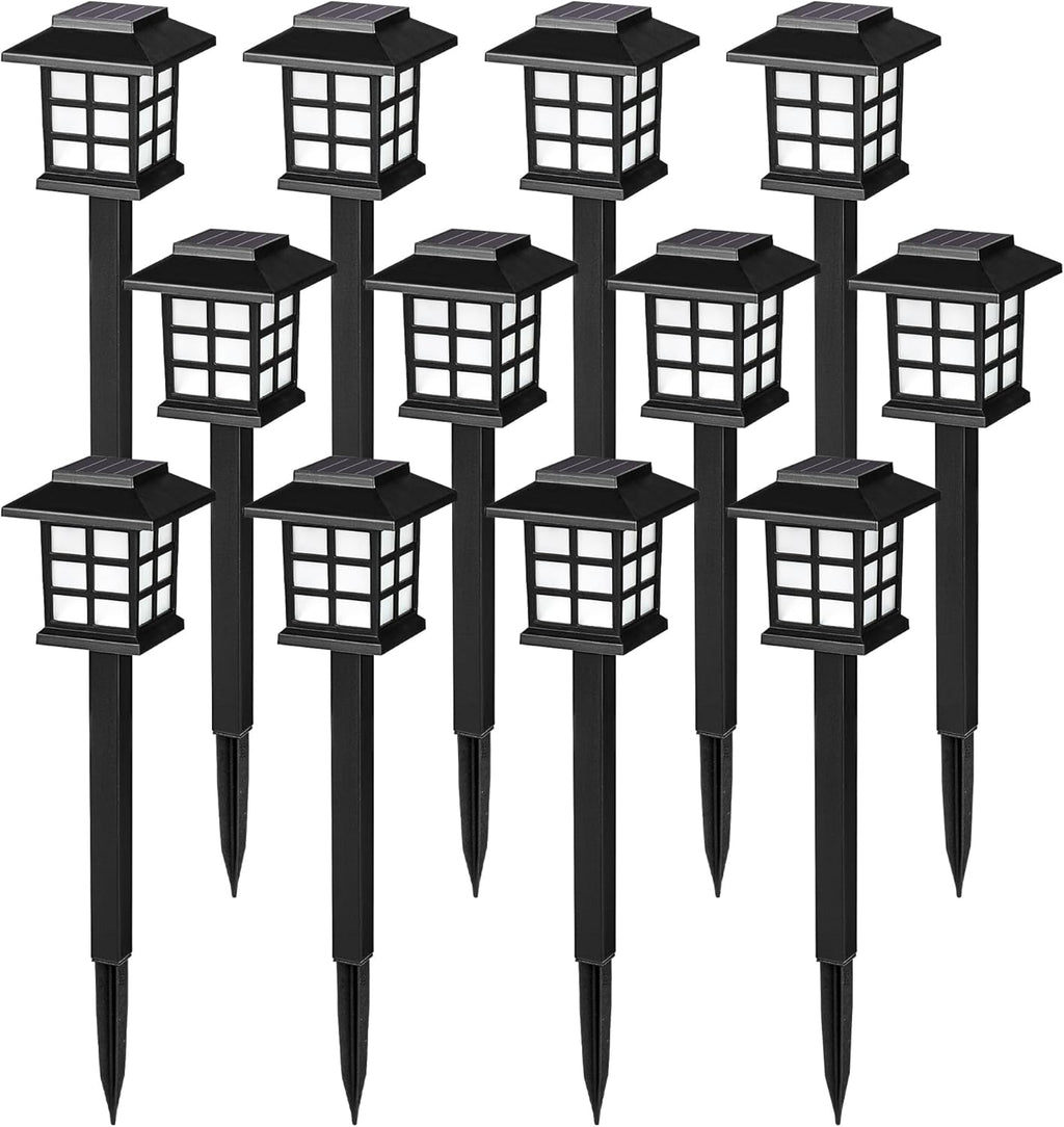 SOLPEX Solar Lights Outdoor Pathway Walkway Garden Solar Light Outside 12Pc | Warm White, Solar Powered, Waterproof, Landscape, Garden Yard Driveway Walkway Decoration, lámparas Solares Para Exteriores