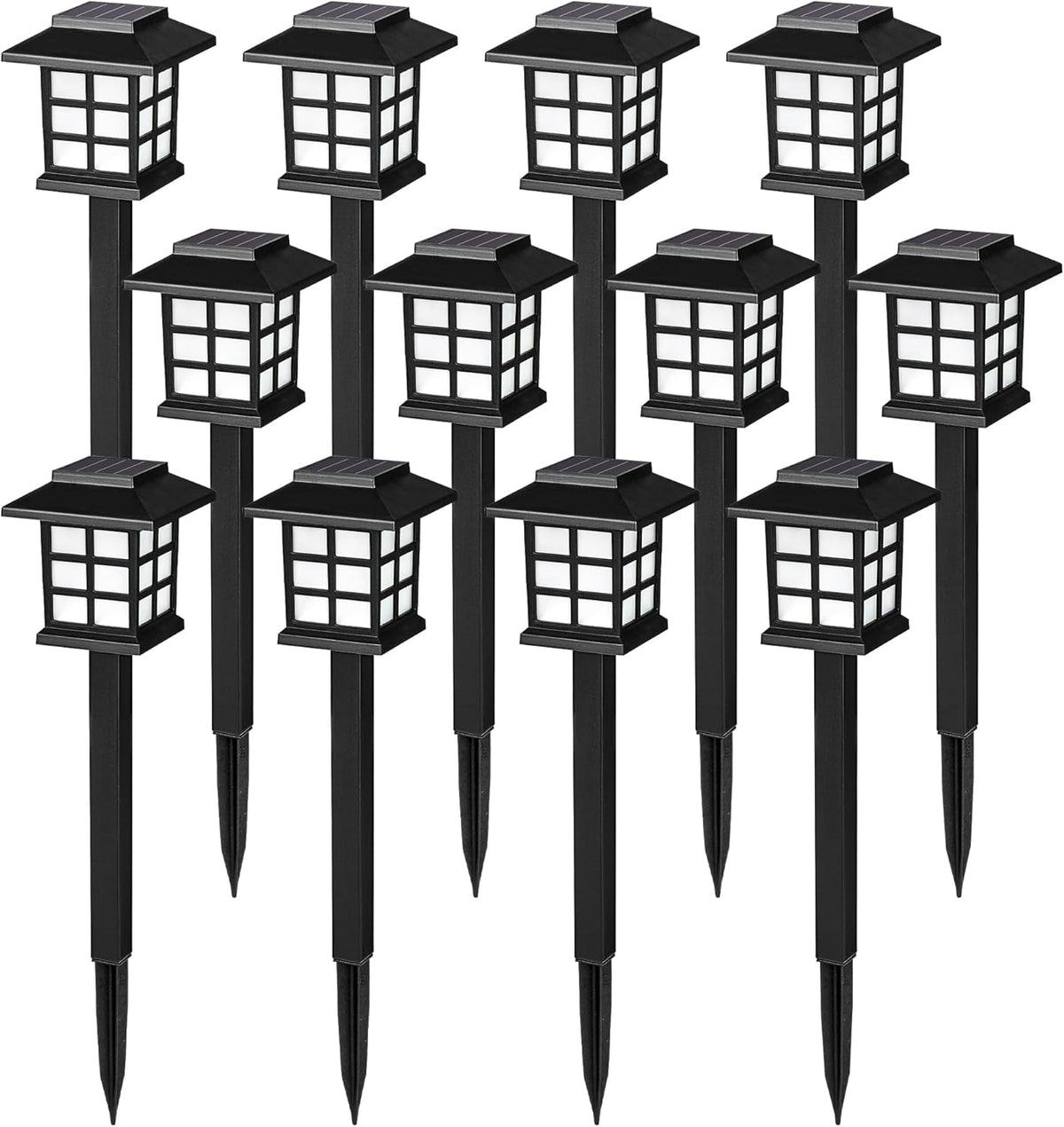 SOLPEX Solar Lights Outdoor Pathway Walkway Garden Solar Light Outside 12Pc | Warm White, Solar Powered, Waterproof, Landscape, Garden Yard Driveway Walkway Decoration, lámparas Solares Para Exteriores