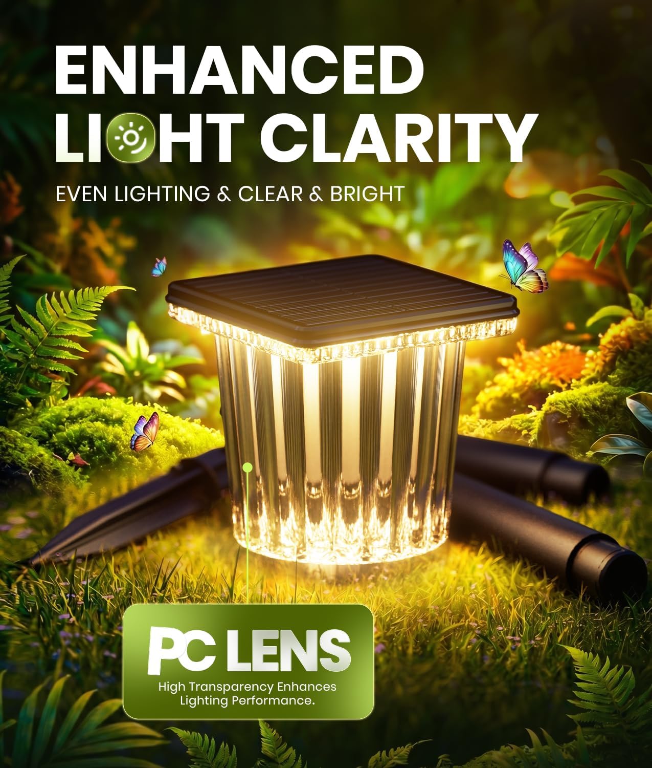Super Bright Solar Pathway Lights Outdoor, Solar Walkway Lights Adjustable Warm&Cool White, Solar Lights Outdoor Waterproof IP65, Auto On/Off Solar Garden Landscape Lighting for Driveway/Lawn-8 Pack