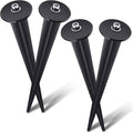 Zhengmy 4 Pcs 6.3 Inches Ground Spikes Solar Lights Replacement Stakes | Reinforced Threaded Ground Metal Spikes, with 8 Hex Screws, Ideal for Solar Pathway Garden Yard Torch Lights