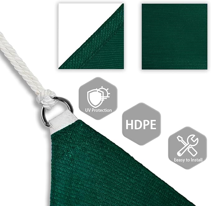 Patio Paradise 12' x 12' x 12' Sun Shade Sail Triangle Canopy Shade Cloth - Image 3