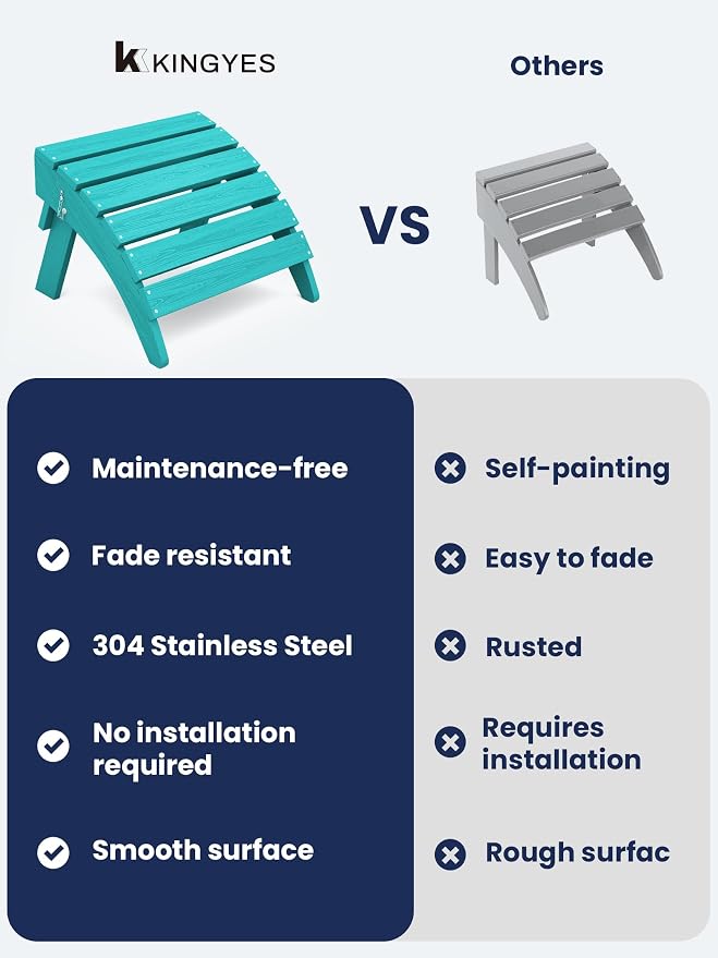 KINGYES Folding Adirondack Ottoman - Image 8