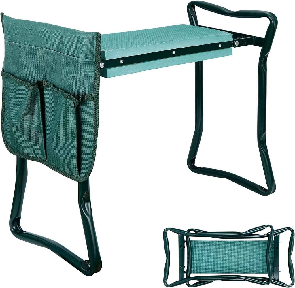 SUPER DEAL Folding Garden Kneeler and Seat with Free Tool Pouches - EVA Foam Pad Protects Your Knees - Sturdy and Lightweight, Gardening Gifts for Women Men