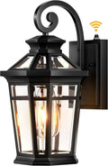 Outdoor Light Fixtures Wall Mount, Black Exterior Sconce Lights Waterproof, Dusk to Dawn Porch Light with Beveled Glass, 100% Aluminum Outdoor Wall Lantern for Garage, Outside Lights for Patio