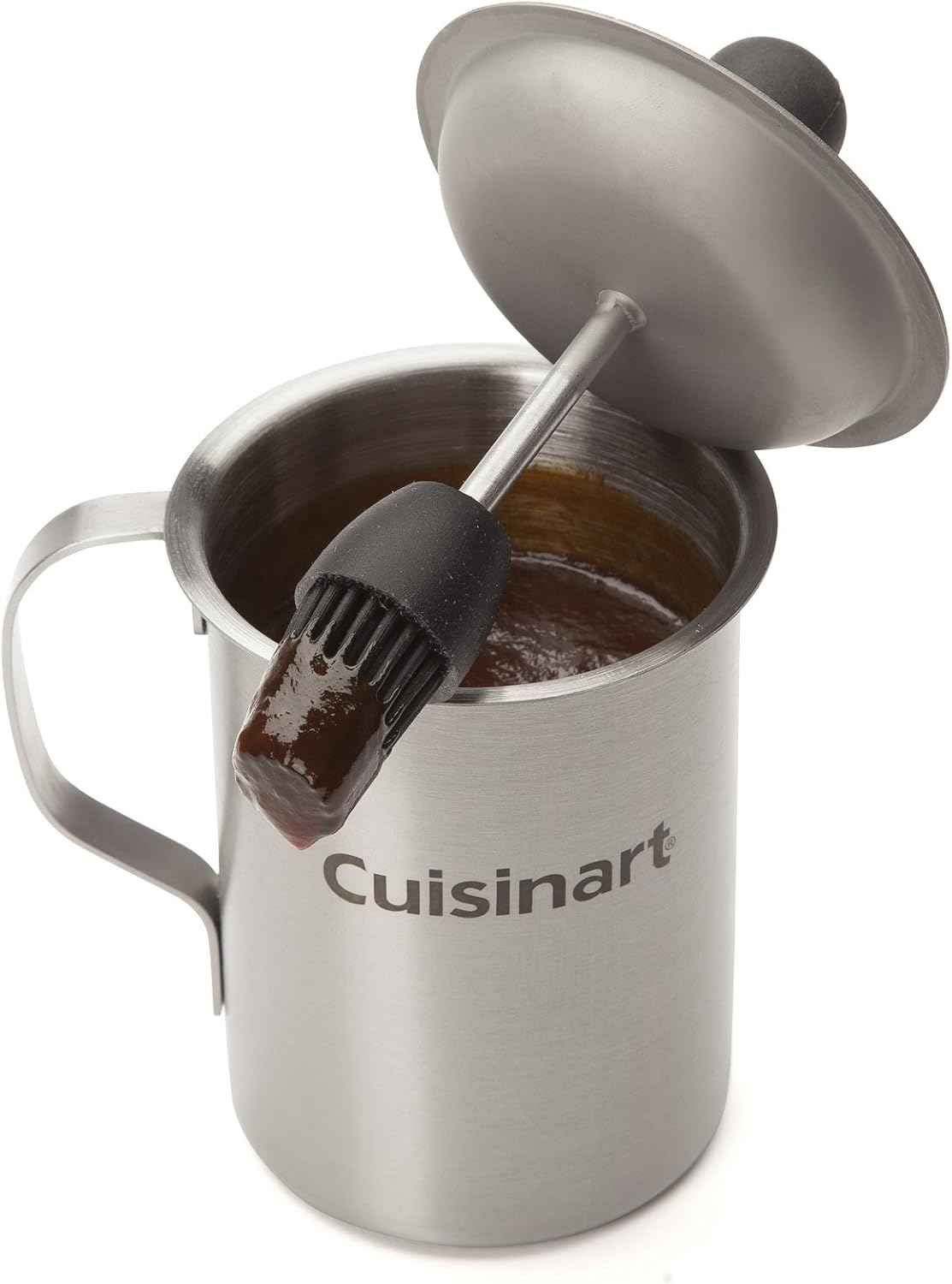 Cuisinart Sauce Pot and Basting Brush Set, 16 oz. Stainless Steel Grill Accessory with Silicone Basting Brush for Cooking & BBQ, Easy to Clean BBQ Accessories for Smoking and Grilling
