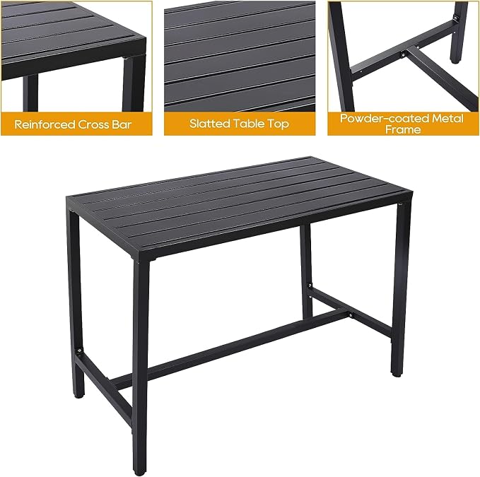 5-Piece Outdoor Patio Bar Set, Bar Height Patio Dining Set, Weather-Resistant - Image 3