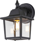 LIT-PaTH Outdoor Wall Light Fixture, Antirust Aluminum Glass, Black 1 Pack | Exterior Porch Light Wall Sconce Lantern for House Patio Garage, Waterproof Rustproof, E26 Socket 60W Max
