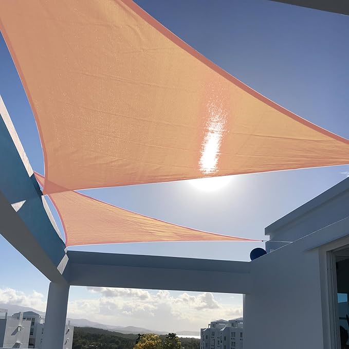 SUNNY GUARD Custom Size 8'x10'x12.8'Peach Fuzz Sun Shade Sail Right Triangle UV by SUNNYGUARD