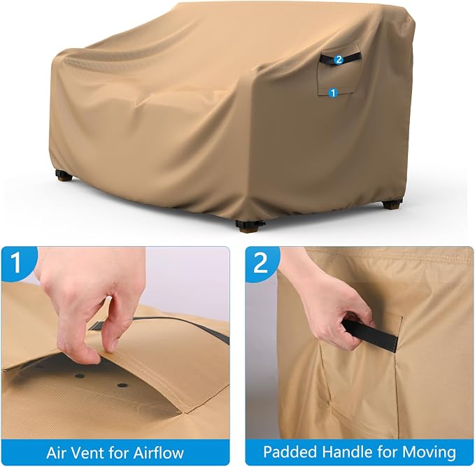 Heavy Duty Patio Sofa Cover, Mrrihand 3-Seater Outdoor Sofa Loveseat Cover - Image 3