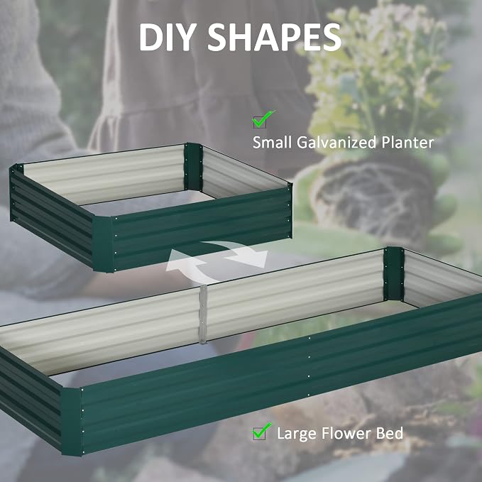 Outsunny Galvanized Raised Garden Bed, - Image 4