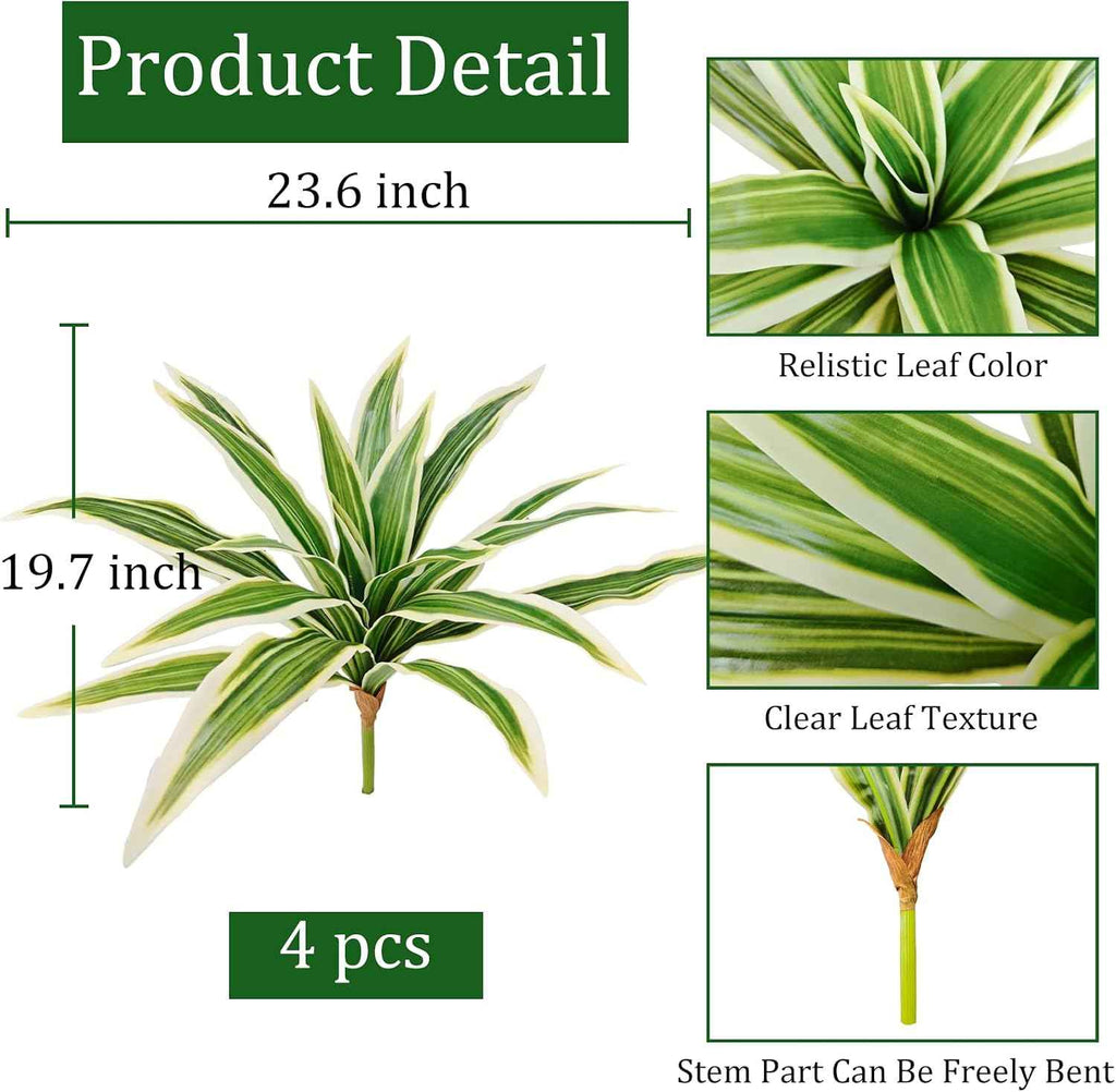 Fake Ferns, Faux Outdoor Plants UV Resistant,3D Real Touch Fake Plants Total 80 Blades,Weatherproof Artificial Plants Outdoor Indoor for Garden Porch Home Office Decor