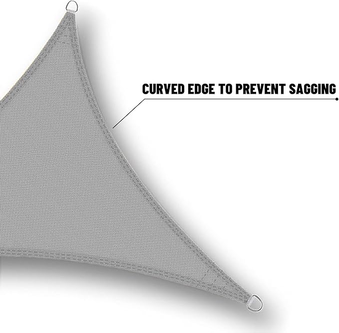 SUNNY GUARD Waterproof Sun Shade Sail 7'x7'x9.9' Charcoal Right Triangle UV - Image 5