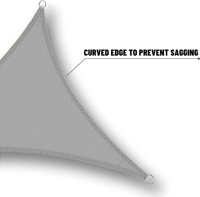 SUNNY GUARD Waterproof Sun Shade Sail 18'x18'x18' Charcoal Triangle UV Block - Image 4