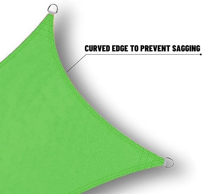 SUNNY GUARD Waterproof Sun Shade Sail 9' x 9' Lemon Green Rectangle UV Block - Image 4