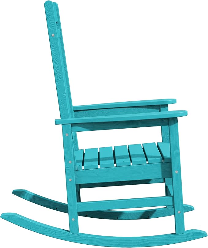 KINGYES HDPE Outdoor Rocking Chair Set of 4, All-Weather Poly Patio Rocking - Image 10