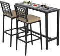 Outdoor Patio Bar Set, Bar Height Patio Dining Set, Weather-Resistant Bistro by Sumshadow