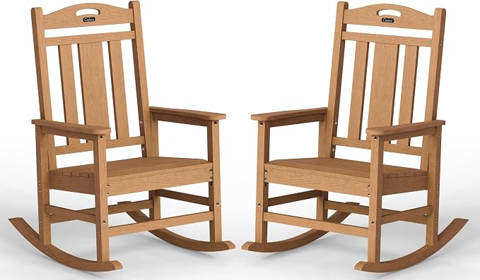 Ciokea Oversized Outdoor Rocking Chairs Set of 2, 380lbs Heavy-Duty Large Patio by CIOKEA