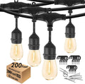 200FT String Lights for Outside LED Patio Lights Outdoor Waterproof | 63 Shatterproof Led Edison Lights,2200K Warm White Bistro Lights,Outdoor String Lights for Backyard Patio Gazebo Pergola Café