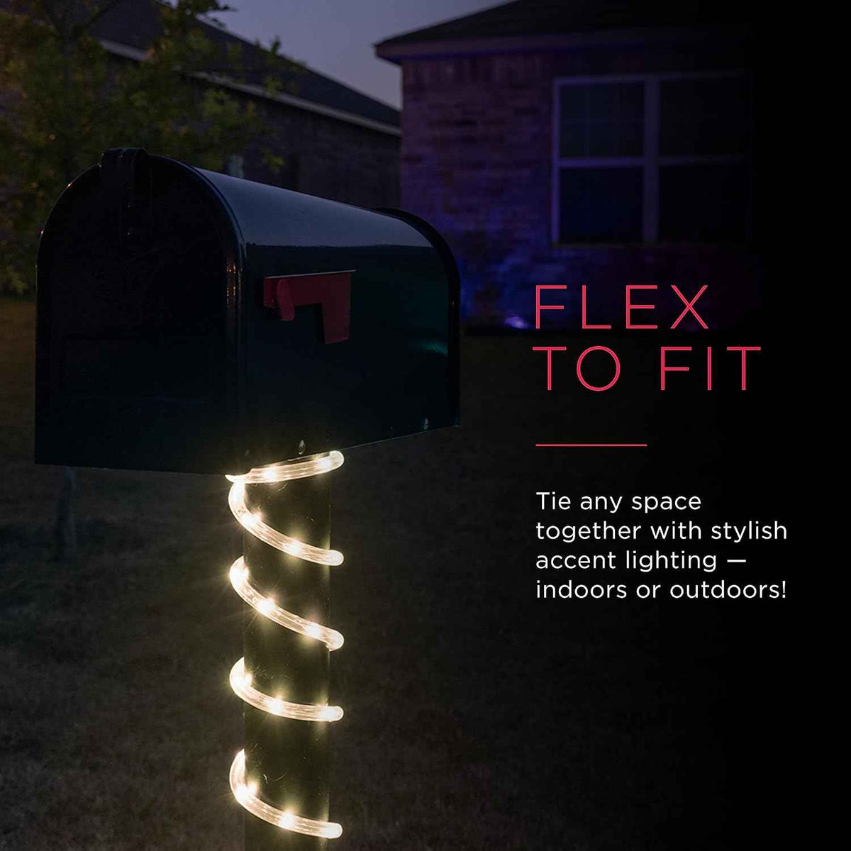 UltraPro 25 Foot LED Rope Lights, Clear Rope, Warm White 3000K, Outdoor