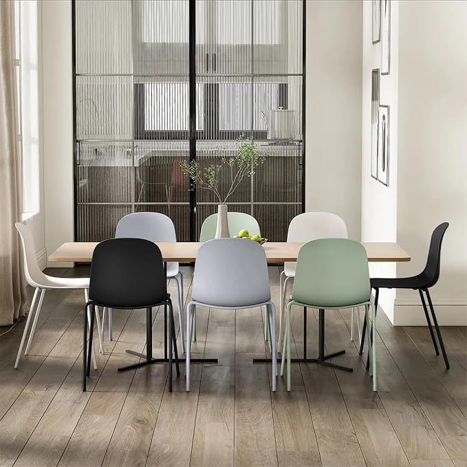 2xhome Modern Stackable Armless Dining Chair | Plastic Shell Seat - Image 9
