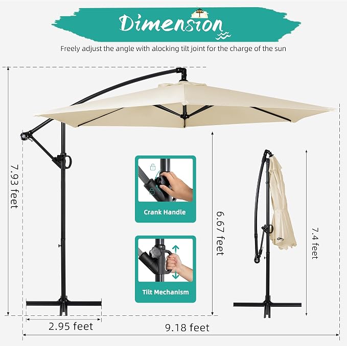 Shintenchi Patio Offset Umbrella - Image 4