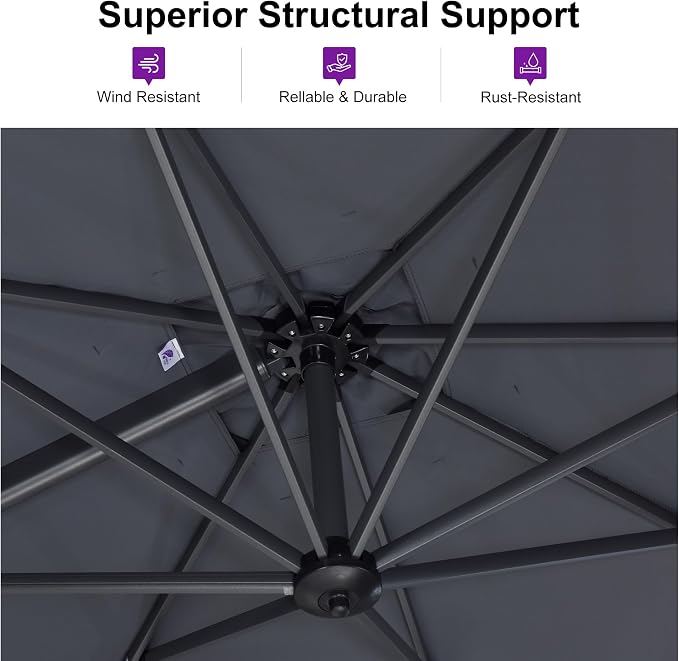 PURPLE LEAF 9 Feet Patio Umbrella - Image 4