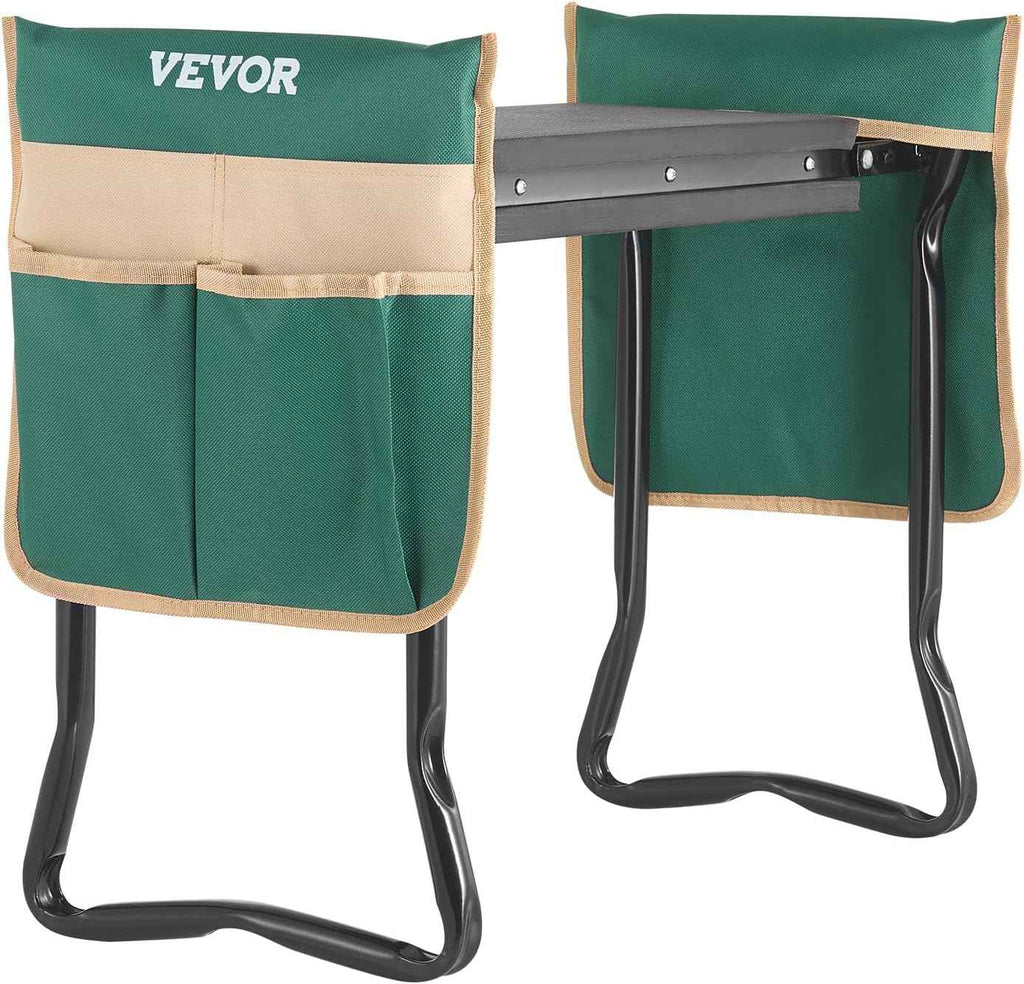VEVOR Garden Kneeler and Seat Heavy Duty, Kneeling Bench for Gardening | Garden Stool with 8'' EVA Kneeling Pad and 2 Tool Bags, Garden Chair, Relieve Knee & Back Pain, Great Gifts for Seniors
