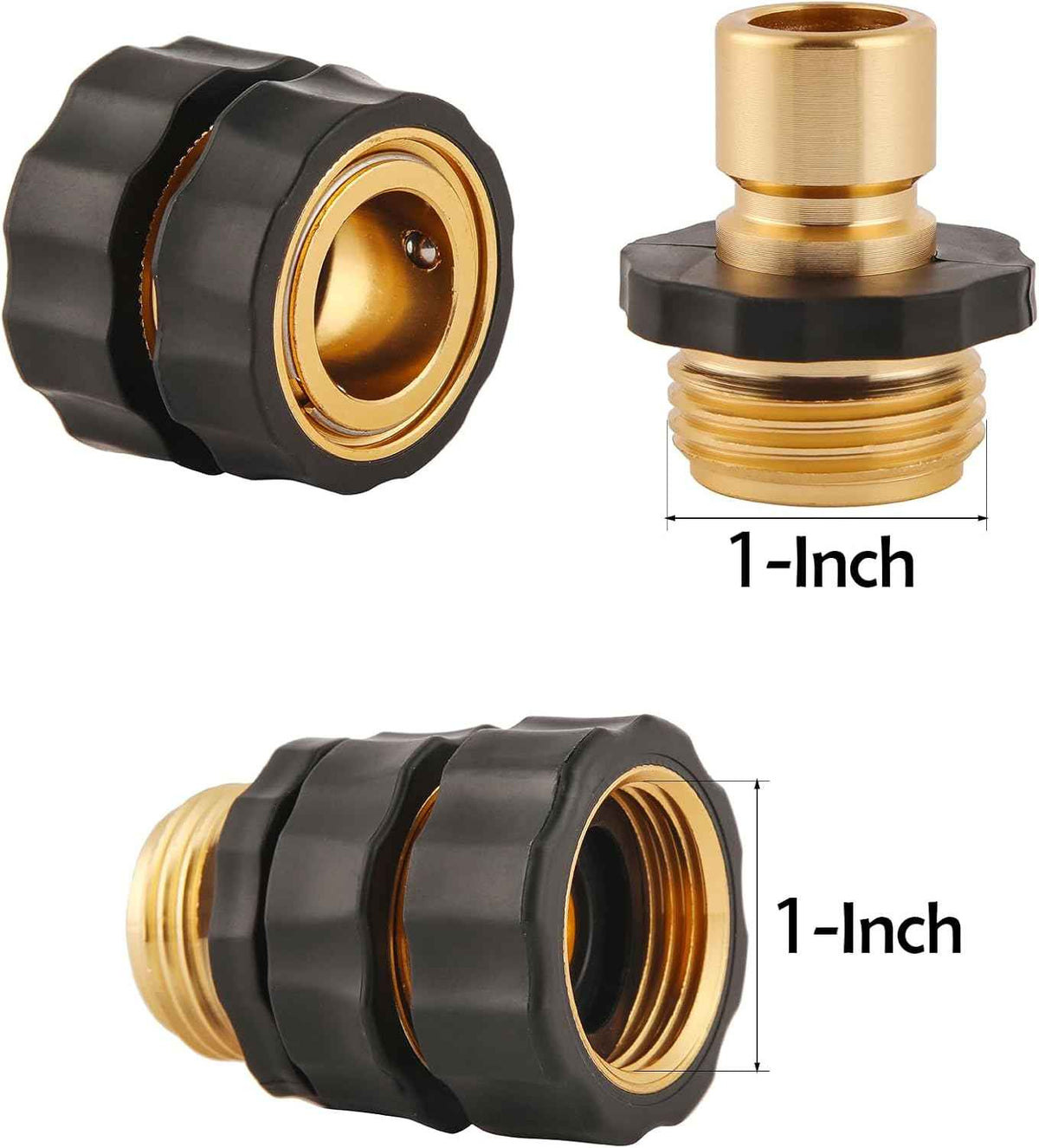 BILAL 6 Set Quick Connect Hose Fittings for Garden Hose Quick Connector | 3/4 Inch GHT Male and Female Attachment Quick Release Water Hose Adapter with Gasket