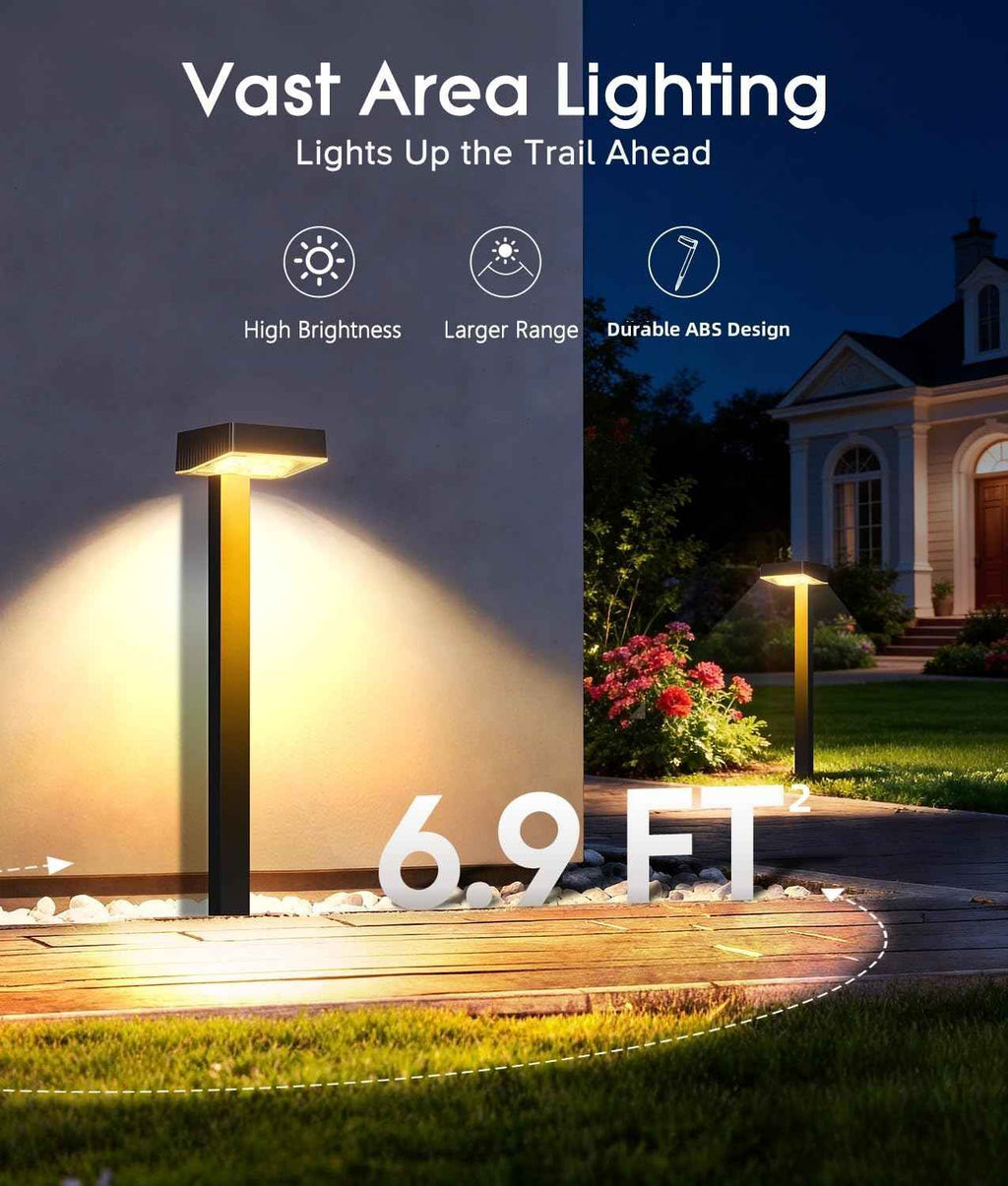 ELECLINK Solar Pathway Lights Outdoor, 8 Pack Garden Lights Solar Powered Path Lights with Focused Beam Lens, 2 Light Modes Waterproof Outdoor Solar Light for Yard Driveway Walkway Landscape