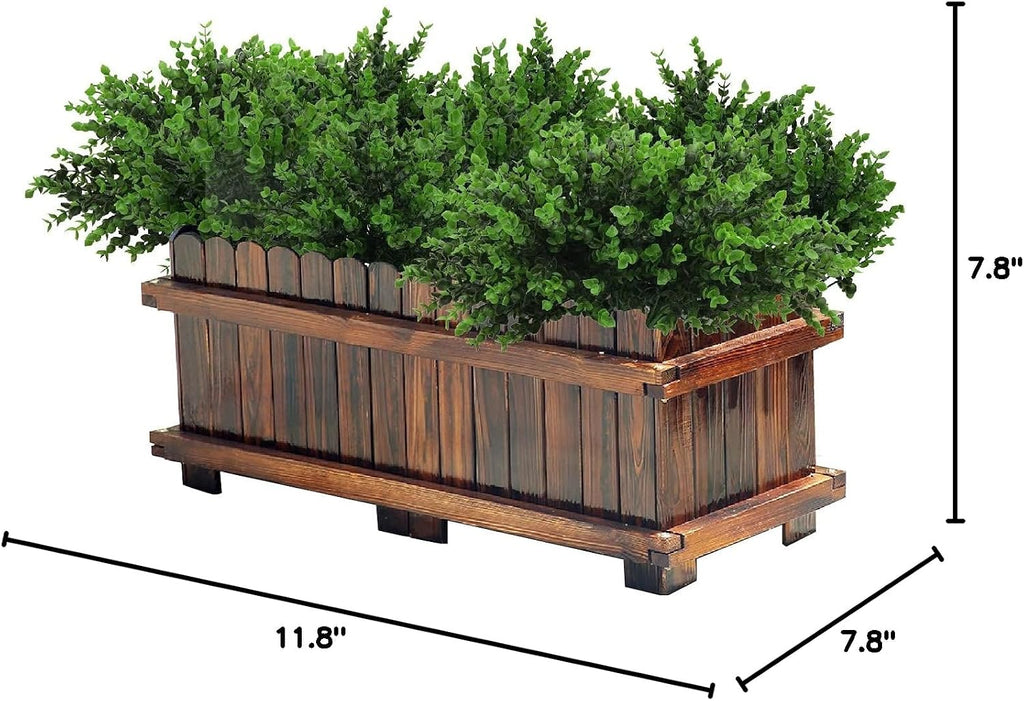 KuGuo Artificial Eucalyptus Plants, 8 Bundles, UV Resistant Outdoor Décor | Lifelike plastic greenery for porch planters, window boxes, patios, balconies, weddings and maintenance-free arrangements