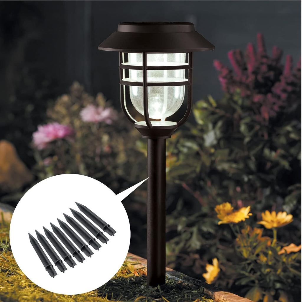 8PCS Torch Stake 8.26 Inch Pathway Light Stake Plastic Path Light Replacement ABS Plastic Stake Solar Stake for Garden, Pathway Lamps(Head Mounting Dia 0.82 Inch) | Plastic Path Light Replacement, ABS Plastic, Solar Stake, For Garden & Pathway Lamps, H...
