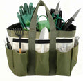 Garden Tool Bag Organizer, Tote Storage Bag with 8 Pocket, Heavy Duty Oxford Garden Tote Caddy, Gardening Tool Kit Holder for Indoor and Outdoor, Gifts for Men Women