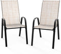 VINGLI Patio Chairs Set of 2 – Stackable Outdoor Dining Chairs by VINGLI