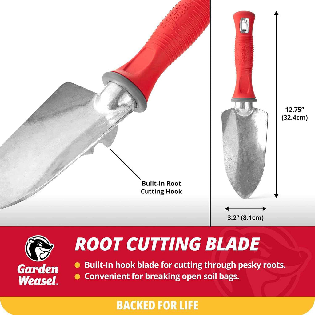 Garden Weasel Heavy Duty Trowel for Planting Digging Cultivating | Steel hand shovel for transplanting bulbs, digging holes, moving soil & planting flowers. Ergonomic handle for comfort