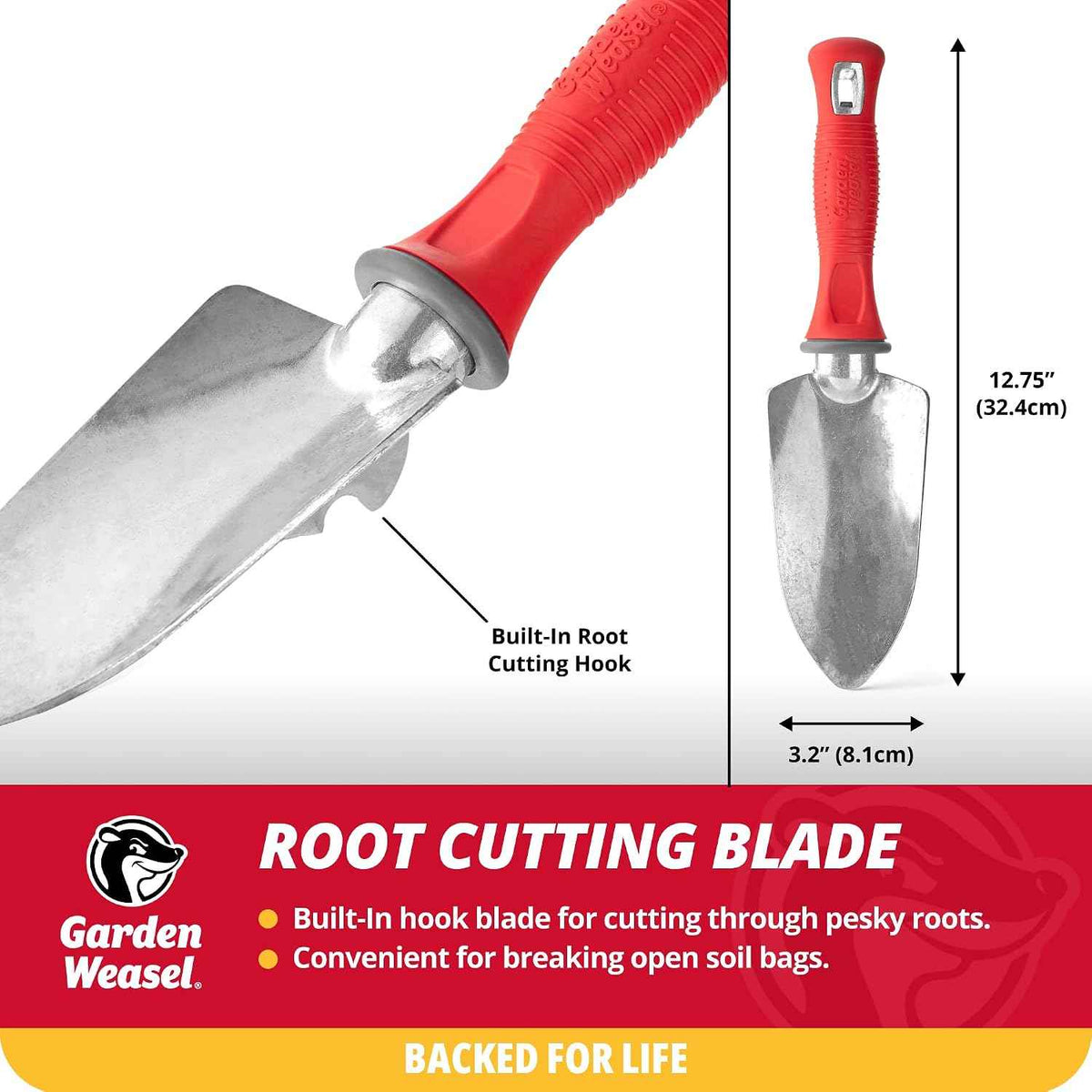 Garden Weasel Heavy Duty Trowel for Planting Digging Cultivating | Steel hand shovel for transplanting bulbs, digging holes, moving soil & planting flowers. Ergonomic handle for comfort