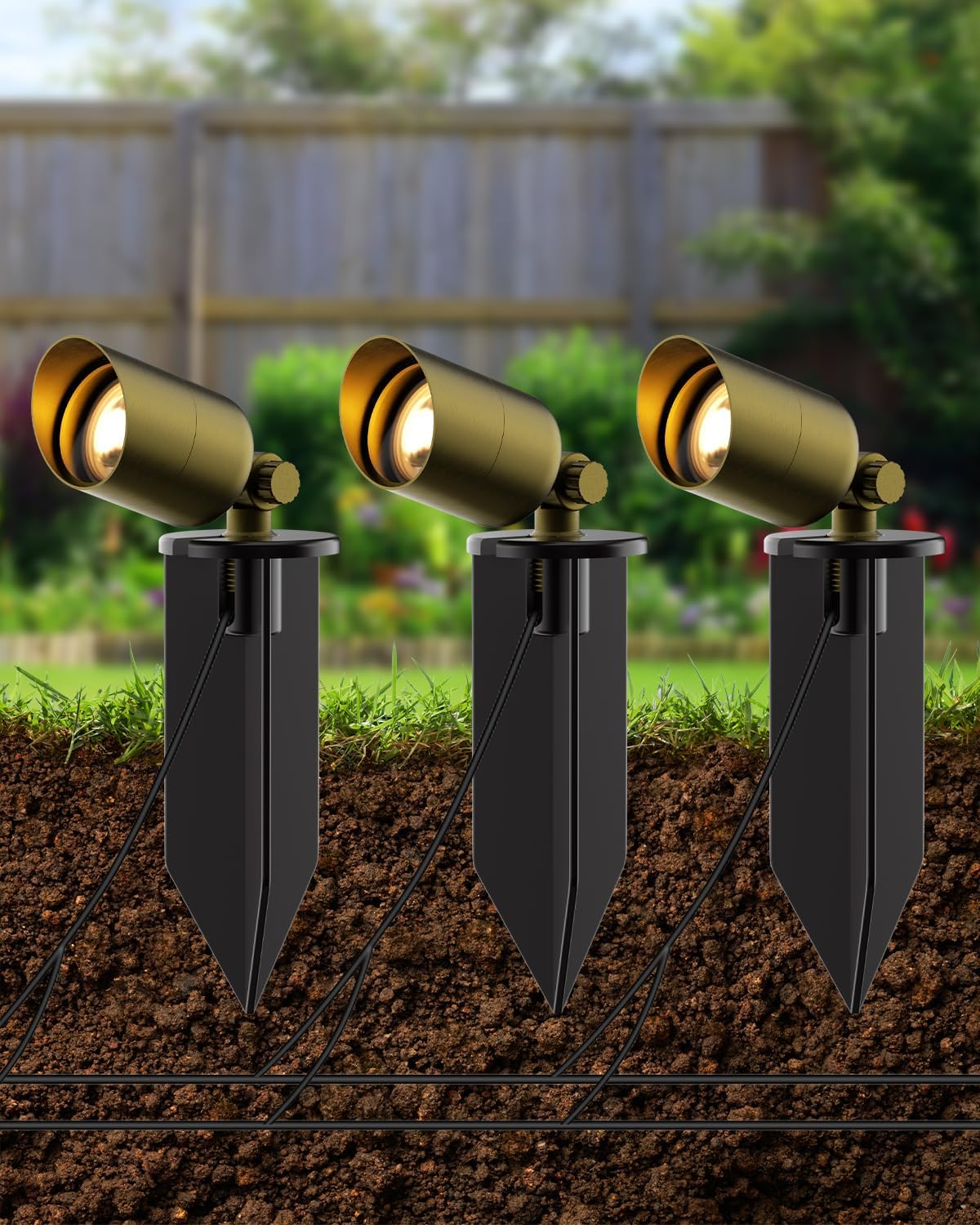 Cheopha Landscape Lighting Stakes 1/2 NPT Thread Outdoor Light Stake 2-Pack | ABS Heavy-duty Outdoor Light stake, 8 Inch length, Corrosion Resistant for Lighting Stake Replacements