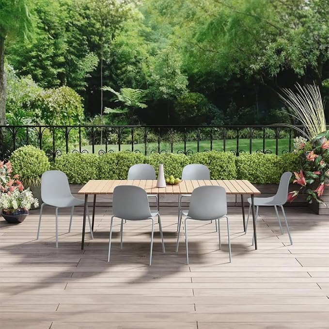 2xhome Modern Stackable Armless Dining Chair | Plastic Shell Seat - Image 8